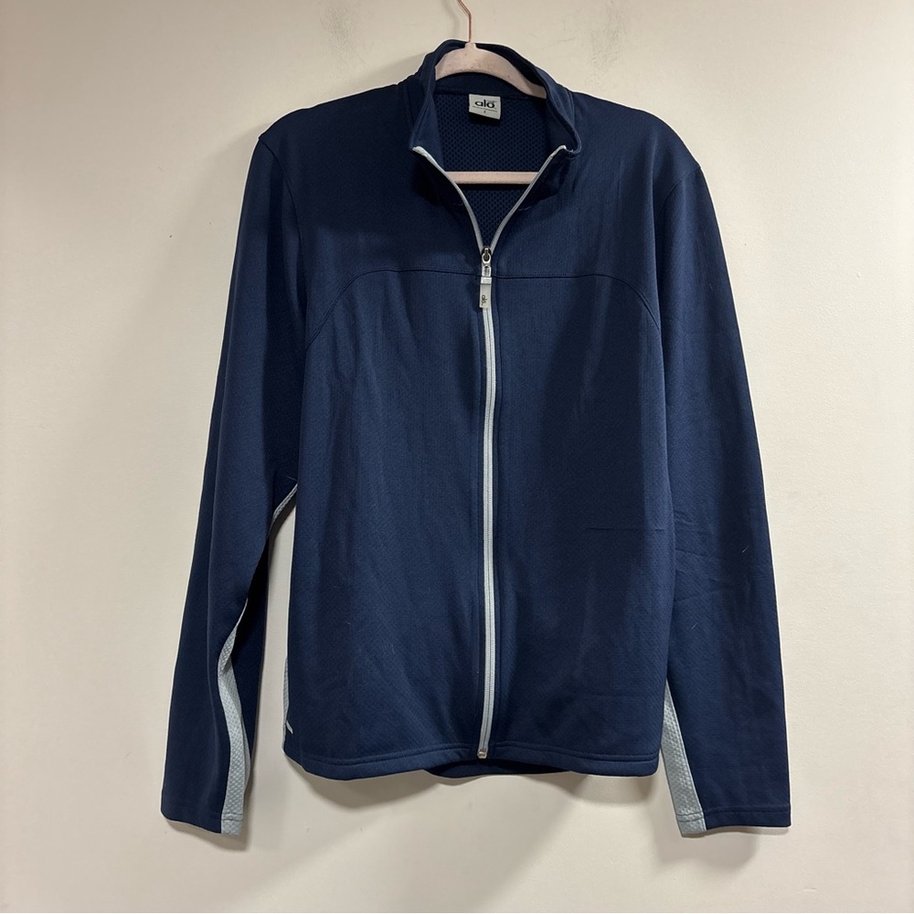 ALO Yoga Men's Navy Zip-Up Sweater